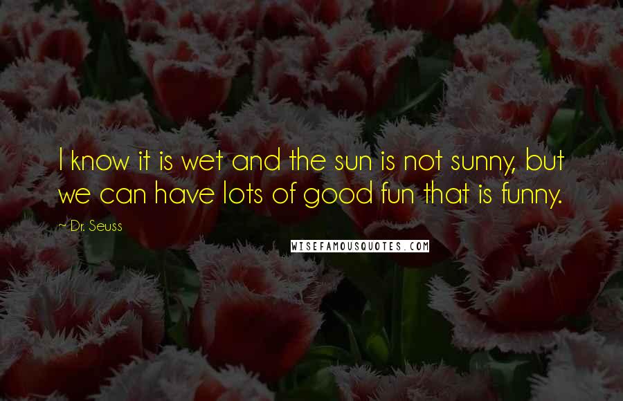 Dr. Seuss Quotes: I know it is wet and the sun is not sunny, but we can have lots of good fun that is funny.