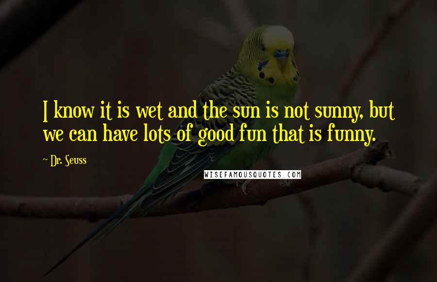 Dr. Seuss Quotes: I know it is wet and the sun is not sunny, but we can have lots of good fun that is funny.