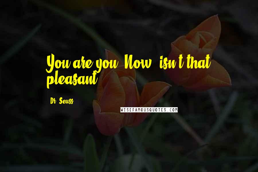 Dr. Seuss Quotes: You are you. Now, isn't that pleasant?