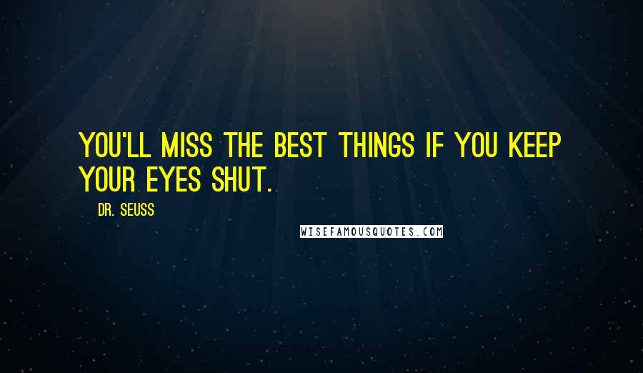 Dr. Seuss Quotes: You'll miss the best things if you keep your eyes shut.