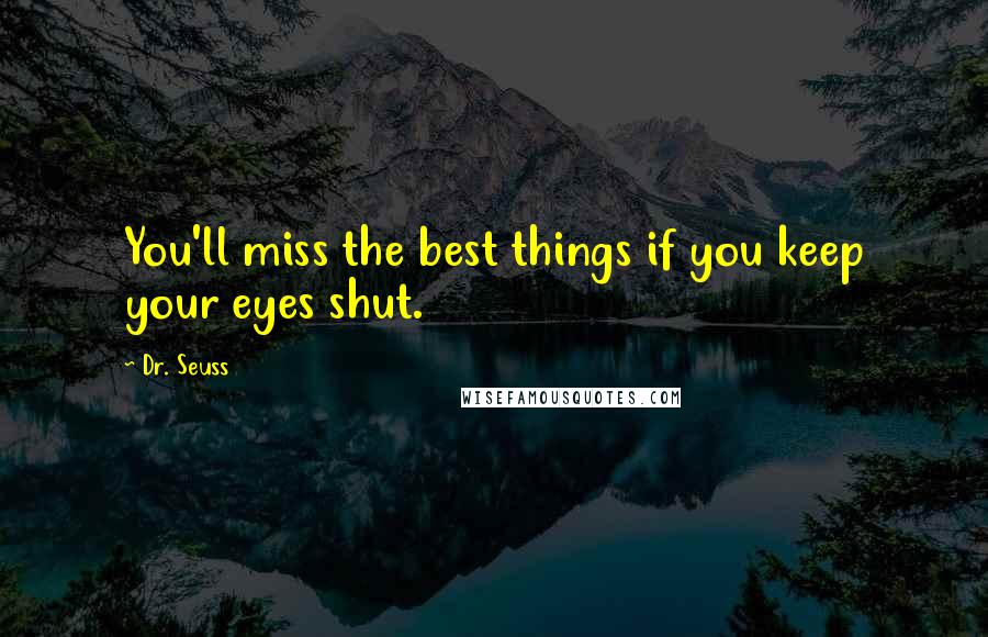 Dr. Seuss Quotes: You'll miss the best things if you keep your eyes shut.