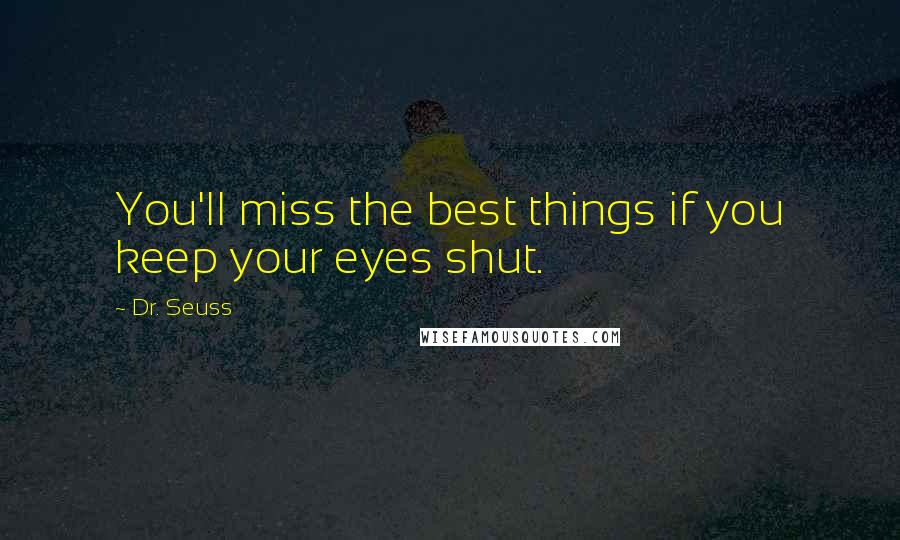 Dr. Seuss Quotes: You'll miss the best things if you keep your eyes shut.