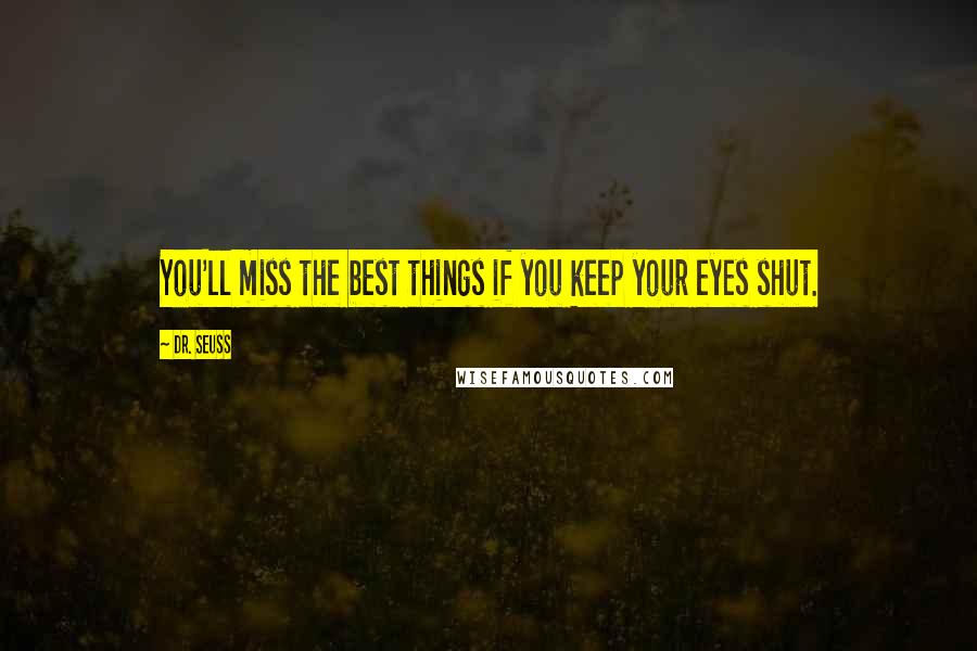 Dr. Seuss Quotes: You'll miss the best things if you keep your eyes shut.