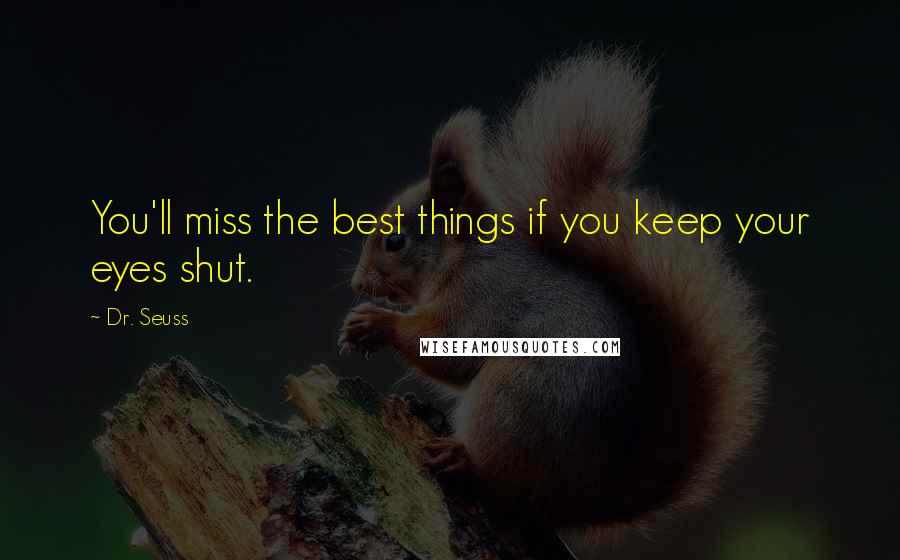 Dr. Seuss Quotes: You'll miss the best things if you keep your eyes shut.