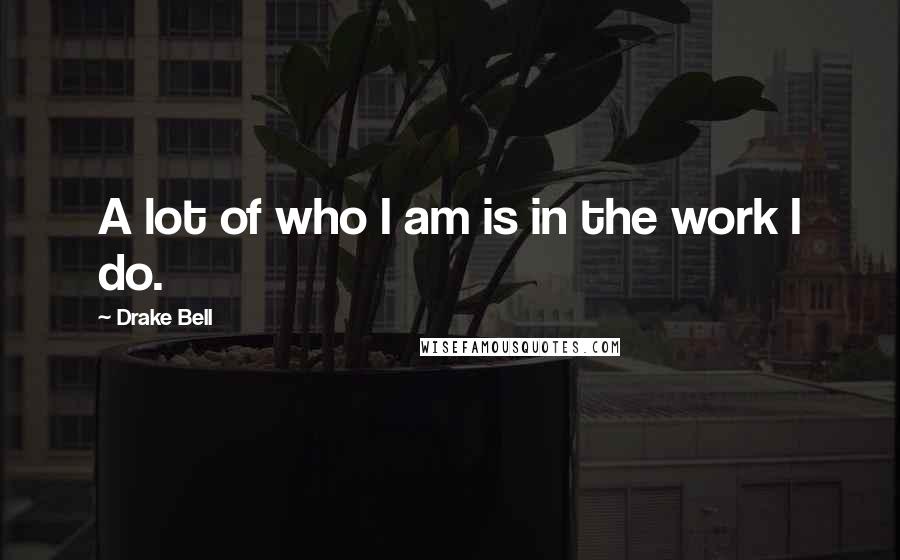 Drake Bell Quotes: A lot of who I am is in the work I do.