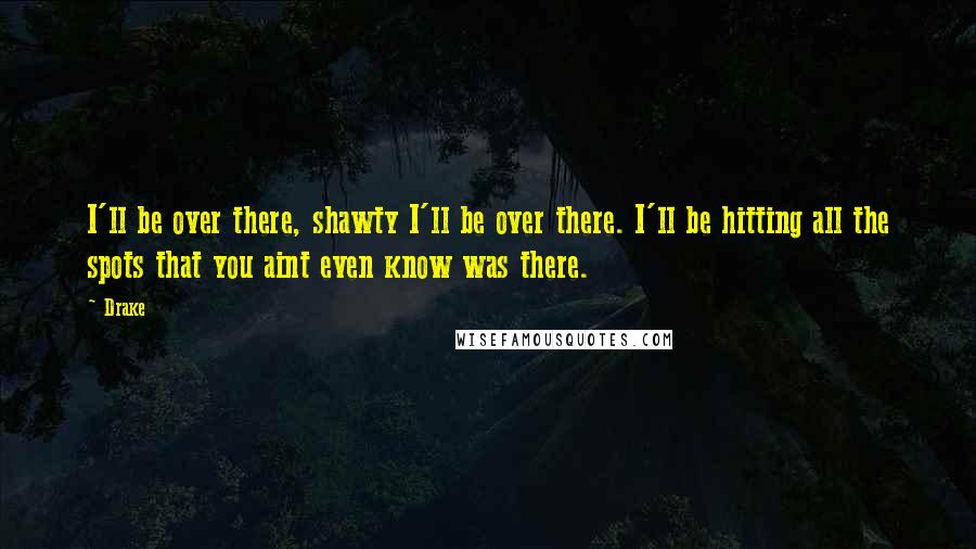 Drake Quotes: I'll be over there, shawty I'll be over there. I'll be hitting all the spots that you aint even know was there.