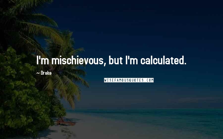 Drake Quotes: I'm mischievous, but I'm calculated.