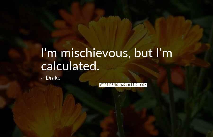 Drake Quotes: I'm mischievous, but I'm calculated.