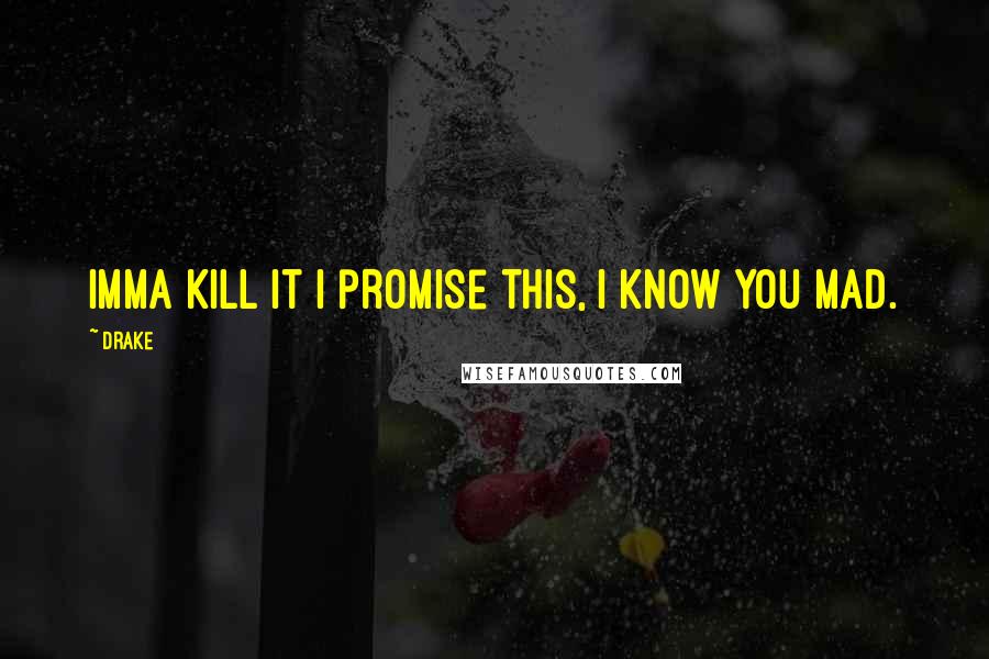 Drake Quotes: Imma kill it I promise this, I know you mad.