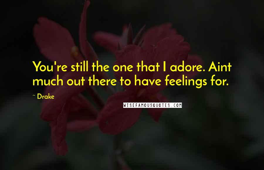 Drake Quotes: You're still the one that I adore. Aint much out there to have feelings for.