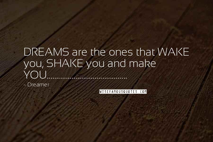 Dreamer Quotes: DREAMS are the ones that WAKE you, SHAKE you and make YOU..........................................