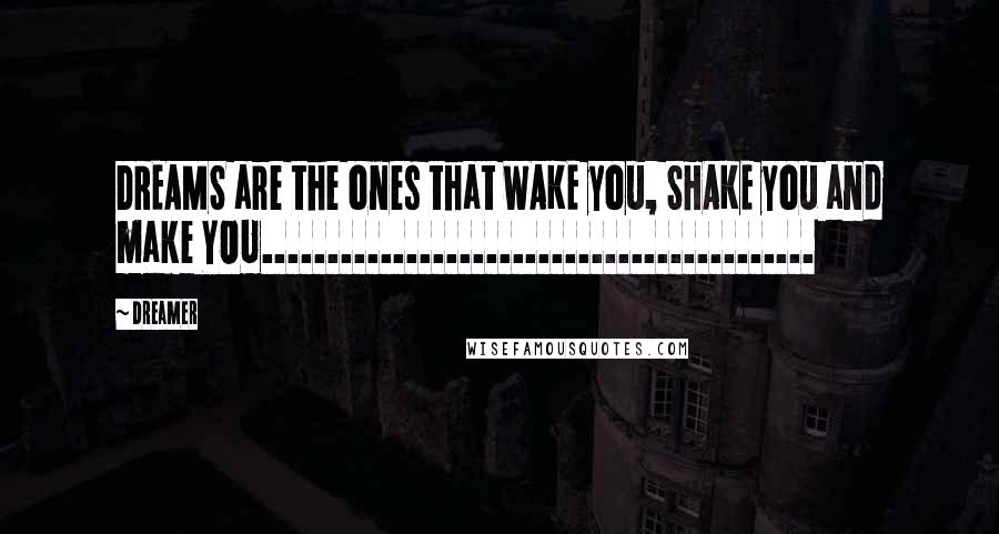 Dreamer Quotes: DREAMS are the ones that WAKE you, SHAKE you and make YOU..........................................