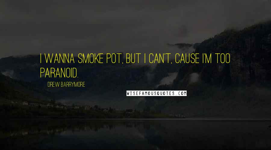 Drew Barrymore Quotes: I wanna smoke pot, but I can't, cause I'm too paranoid.