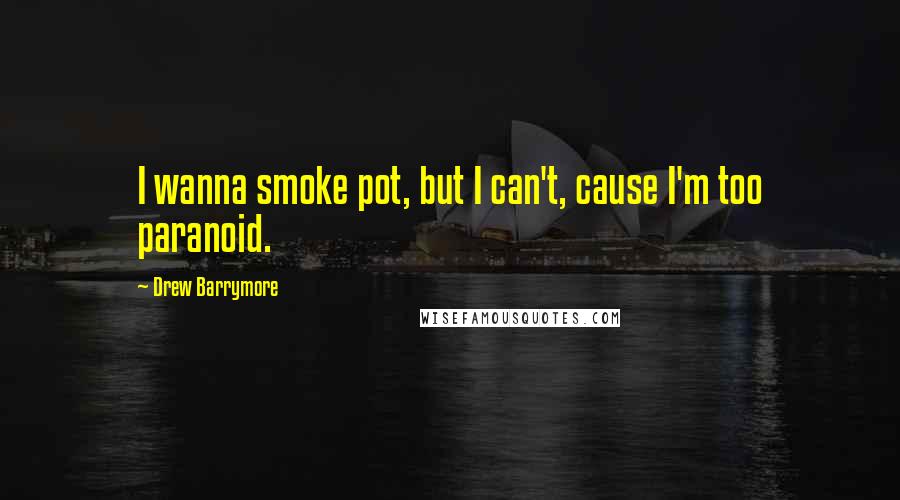 Drew Barrymore Quotes: I wanna smoke pot, but I can't, cause I'm too paranoid.