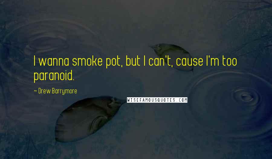 Drew Barrymore Quotes: I wanna smoke pot, but I can't, cause I'm too paranoid.