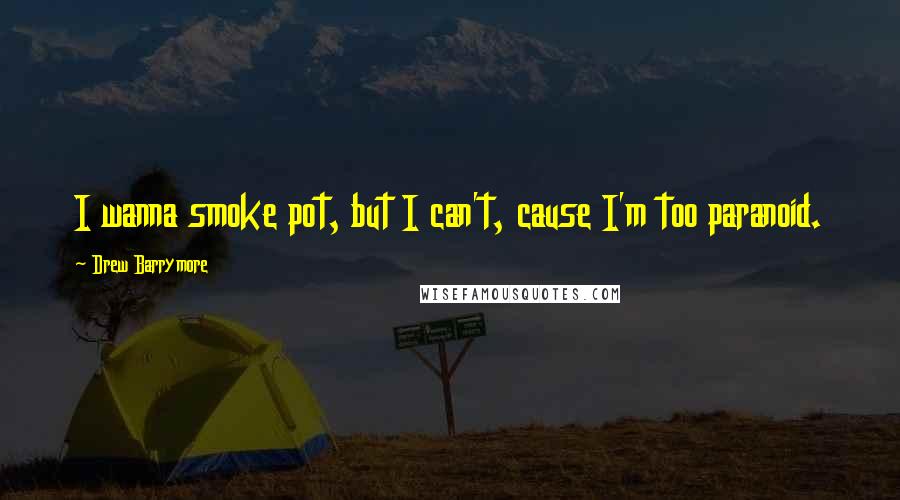 Drew Barrymore Quotes: I wanna smoke pot, but I can't, cause I'm too paranoid.