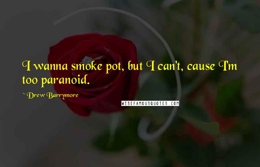 Drew Barrymore Quotes: I wanna smoke pot, but I can't, cause I'm too paranoid.