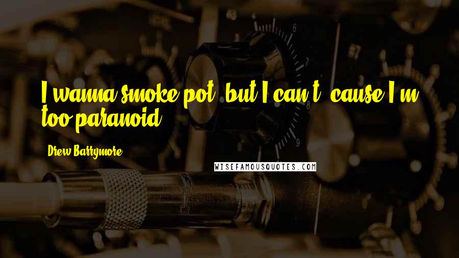 Drew Barrymore Quotes: I wanna smoke pot, but I can't, cause I'm too paranoid.