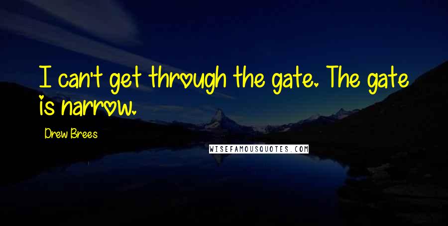 Drew Brees Quotes: I can't get through the gate. The gate is narrow.