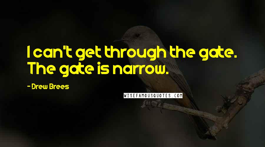 Drew Brees Quotes: I can't get through the gate. The gate is narrow.
