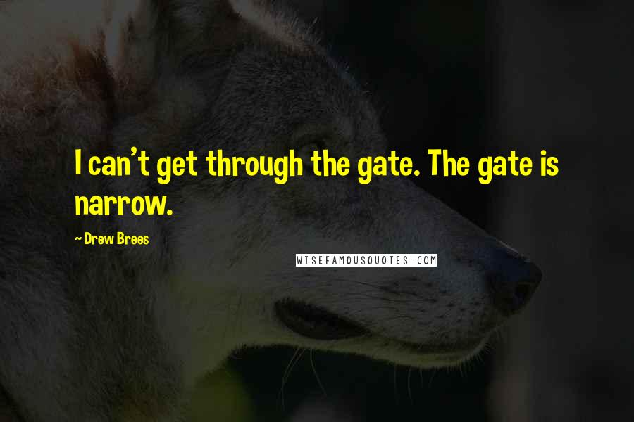 Drew Brees Quotes: I can't get through the gate. The gate is narrow.