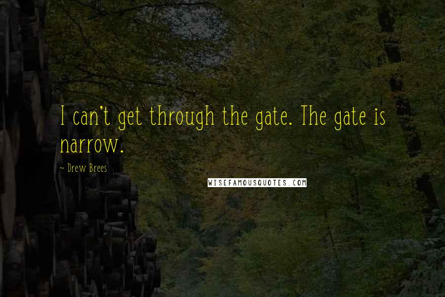 Drew Brees Quotes: I can't get through the gate. The gate is narrow.