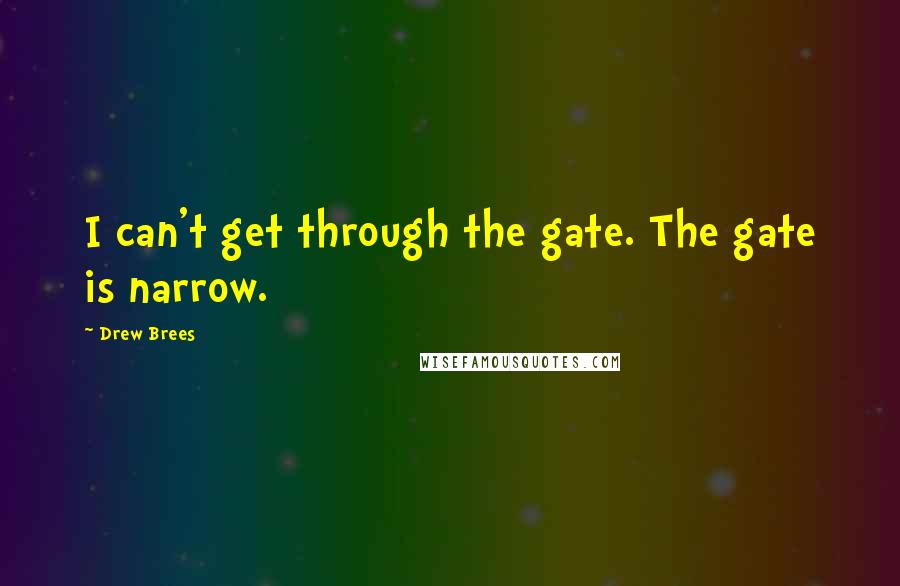 Drew Brees Quotes: I can't get through the gate. The gate is narrow.