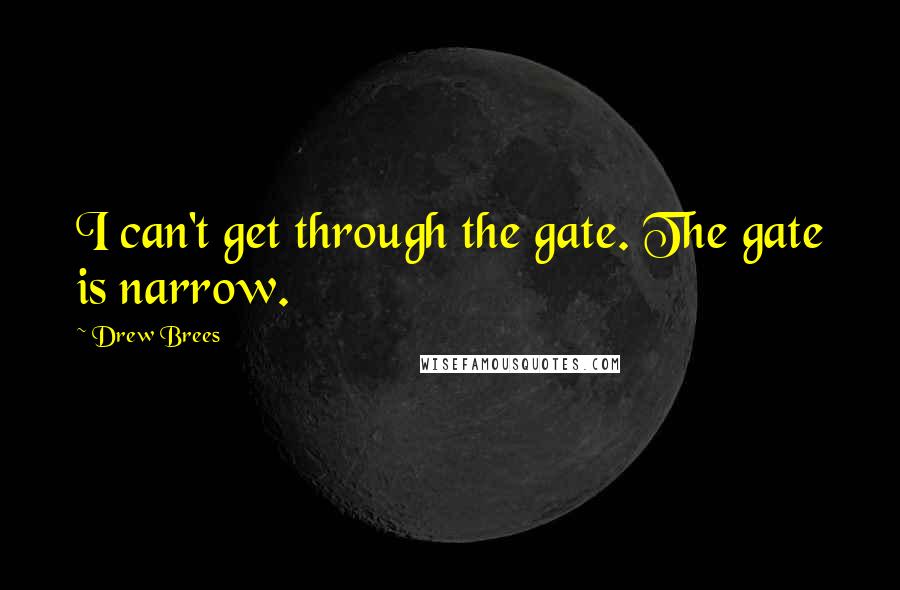 Drew Brees Quotes: I can't get through the gate. The gate is narrow.