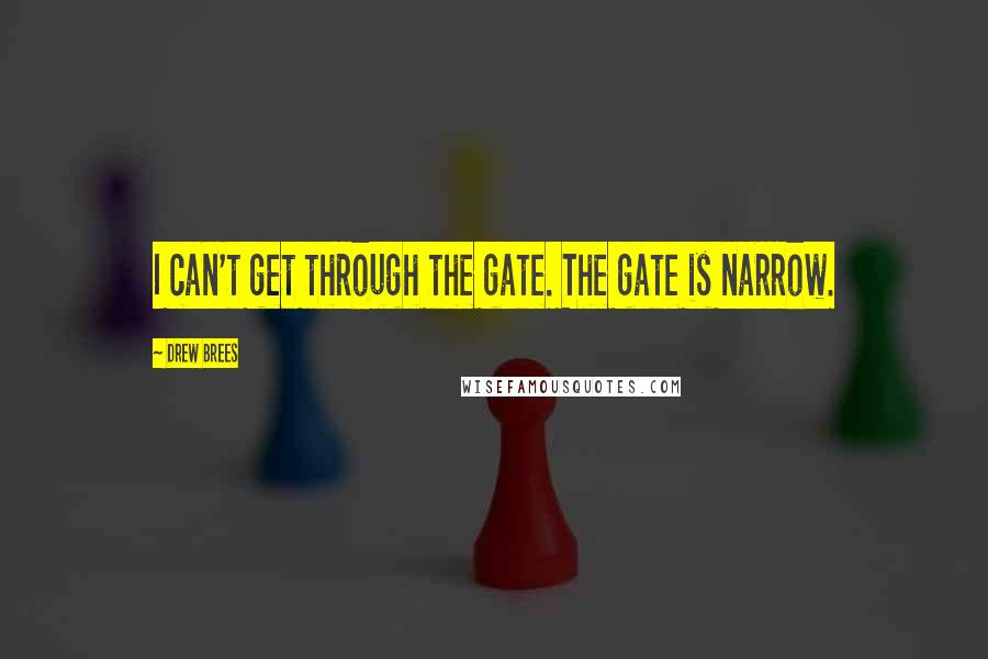 Drew Brees Quotes: I can't get through the gate. The gate is narrow.