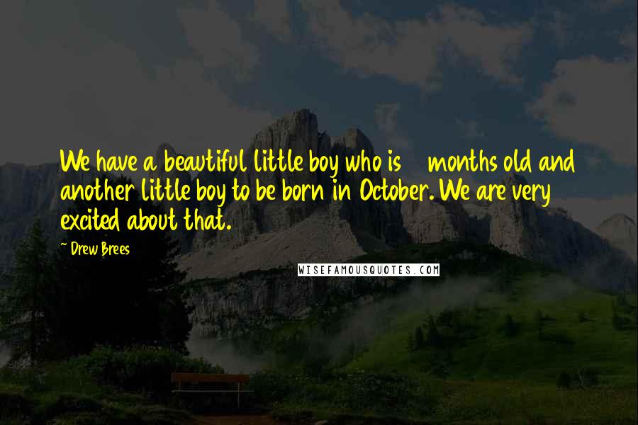 Drew Brees Quotes: We have a beautiful little boy who is 18 months old and another little boy to be born in October. We are very excited about that.