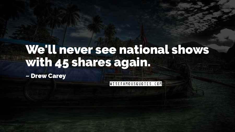 Drew Carey Quotes: We'll never see national shows with 45 shares again.