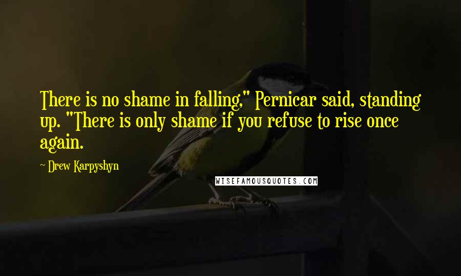 Drew Karpyshyn Quotes: There is no shame in falling," Pernicar said, standing up. "There is only shame if you refuse to rise once again.