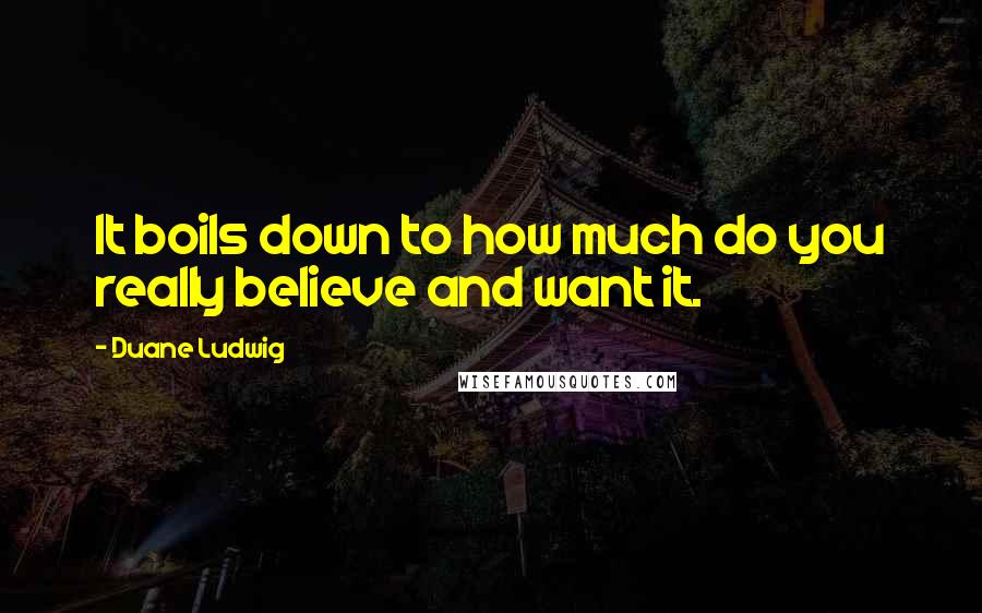 Duane Ludwig Quotes: It boils down to how much do you really believe and want it.