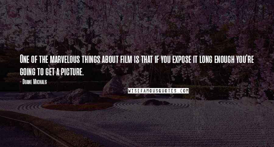 Duane Michals Quotes: One of the marvelous things about film is that if you expose it long enough you're going to get a picture.