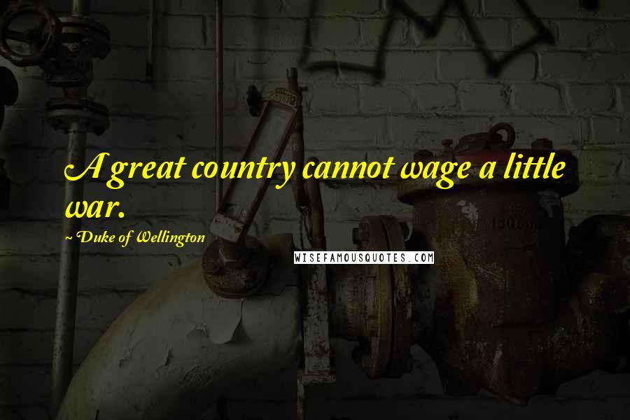 Duke Of Wellington Quotes: A great country cannot wage a little war.