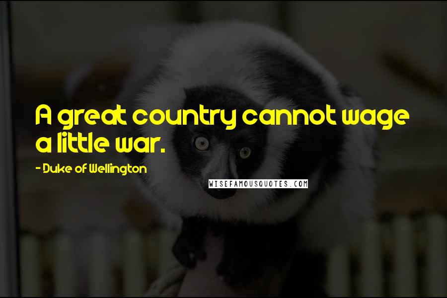 Duke Of Wellington Quotes: A great country cannot wage a little war.