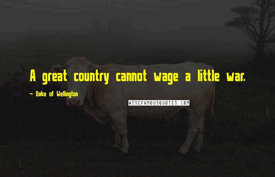 Duke Of Wellington Quotes: A great country cannot wage a little war.