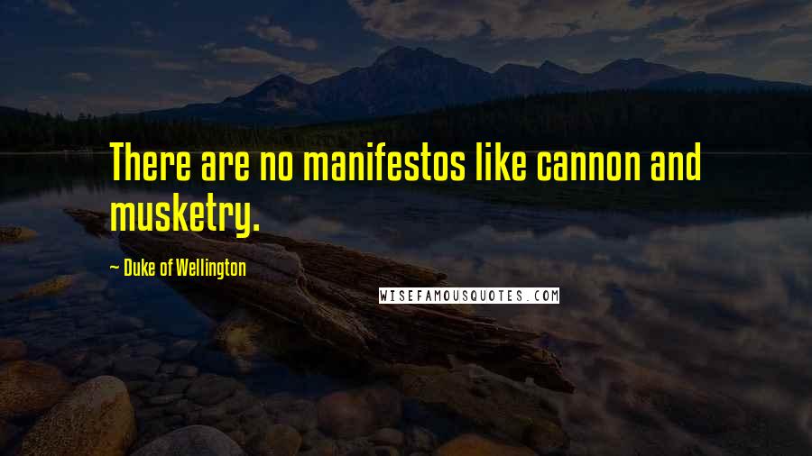 Duke Of Wellington Quotes: There are no manifestos like cannon and musketry.