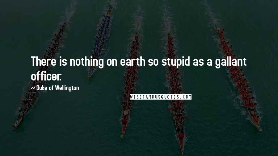 Duke Of Wellington Quotes: There is nothing on earth so stupid as a gallant officer.