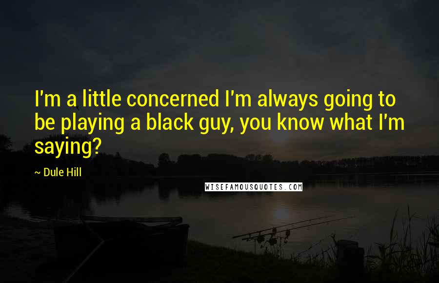 Dule Hill Quotes: I'm a little concerned I'm always going to be playing a black guy, you know what I'm saying?