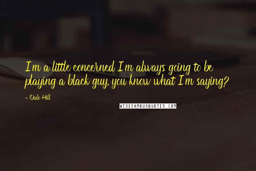 Dule Hill Quotes: I'm a little concerned I'm always going to be playing a black guy, you know what I'm saying?