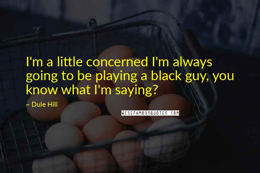 Dule Hill Quotes: I'm a little concerned I'm always going to be playing a black guy, you know what I'm saying?