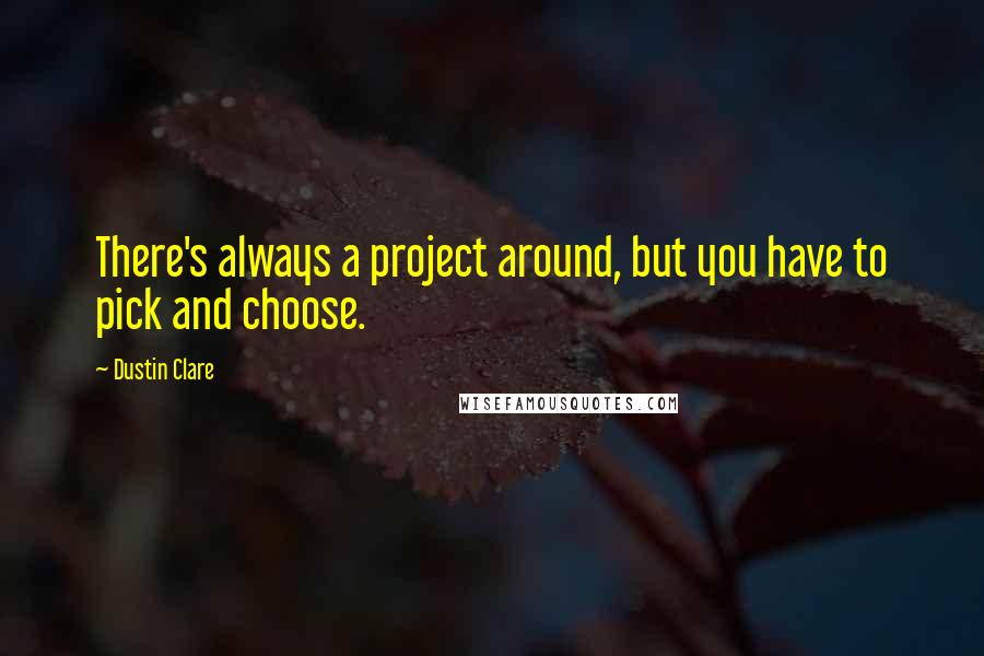 Dustin Clare Quotes: There's always a project around, but you have to pick and choose.