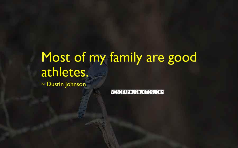 Dustin Johnson Quotes: Most of my family are good athletes.