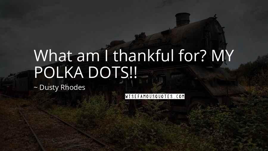 Dusty Rhodes Quotes: What am I thankful for? MY POLKA DOTS!!