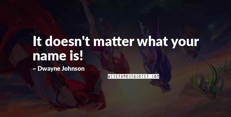 Dwayne Johnson Quotes: It doesn't matter what your name is!