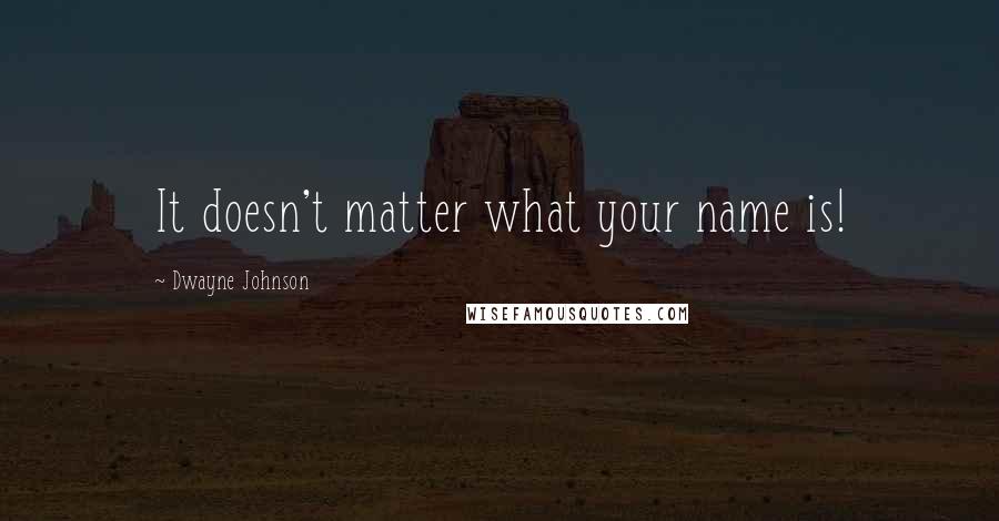 Dwayne Johnson Quotes: It doesn't matter what your name is!