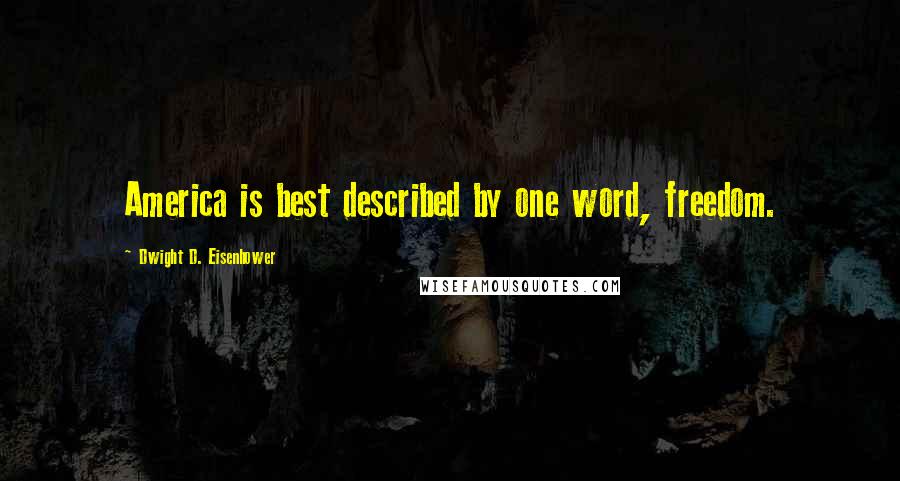 Dwight D. Eisenhower Quotes: America is best described by one word, freedom.