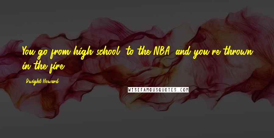 Dwight Howard Quotes: You go from high school, to the NBA, and you're thrown in the fire.