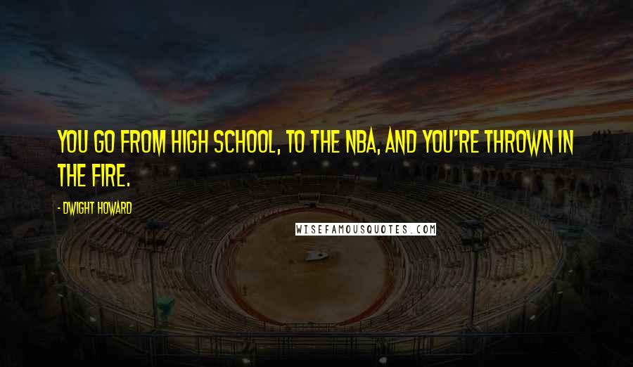 Dwight Howard Quotes: You go from high school, to the NBA, and you're thrown in the fire.